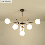 Contemporary Opal Glass Branch Chandelier - 7/13 Lights Pendant For Restaurants