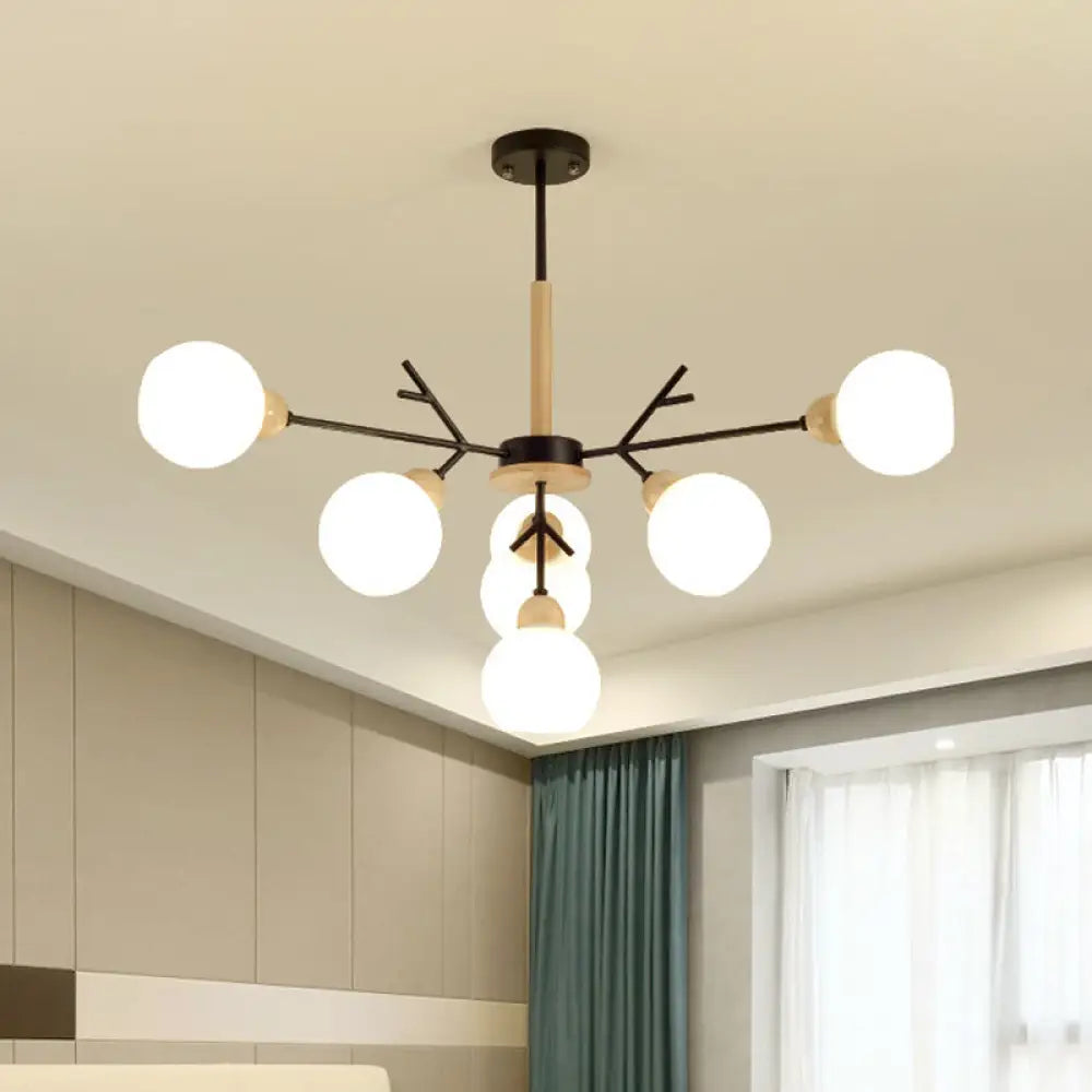 Contemporary Opal Glass Branch Chandelier - 7/13 Lights Pendant For Restaurants 7 / White