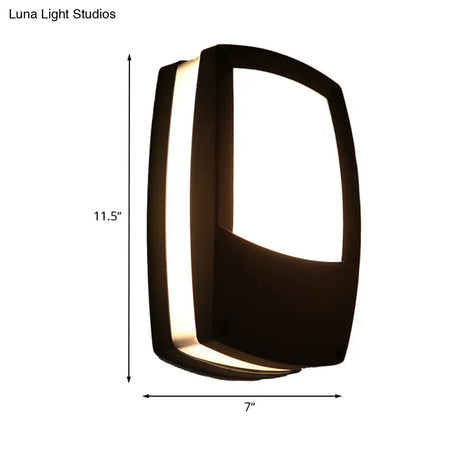 Contemporary Outdoor Black Led Wall Lamp - Acrylic Mount Light Fixture