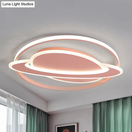 Contemporary Planet Ceiling Light: Stylish Acrylic Flush Mount For Bedrooms