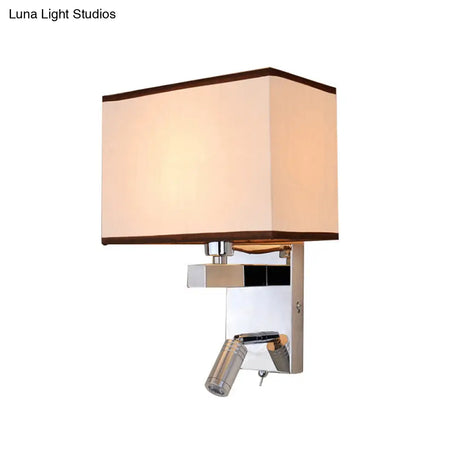 Contemporary Rectangle Led Wall Sconce Lighting In Chrome With Spotlight