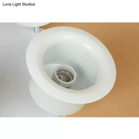 Contemporary Rotatable Ceiling Lamp In White For Boys’ Bedroom