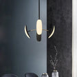 Contemporary Rotatable Oval Chandelier Acrylic 4/6 Heads Black Ceiling Pendant for Dining Room 18’’/21.5’’ Wide Black