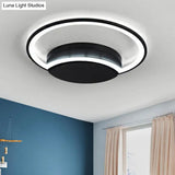 Contemporary Round Acrylic Flush Mount Ceiling Light For Living Room Décor Black / 16 Warm