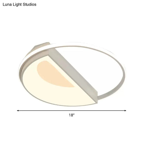 Contemporary Round Acrylic Flush Mount Lamp Led 18’/21.5’ Wide White/Pink/Blue For Bedroom In