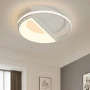 Contemporary Round Acrylic Flush Mount Lamp Led 18’/21.5’ Wide White/Pink/Blue For Bedroom In