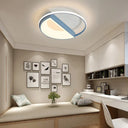 Contemporary Round Acrylic Flush Mount Lamp Led 18’/21.5’ Wide White/Pink/Blue For Bedroom In