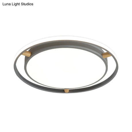 Contemporary Round Metal Bedroom Flush Mount Lighting - 16’/19.5’/23.5’ Wide Led Ceiling