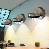 Contemporary Round Wall Lamp: Metal & Crystal Led Light For Dining Room Silver Finish Warm/White