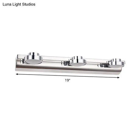 Contemporary Round Wall Lamp - Stainless Steel With 2/3 Lights And Warm/White Light Silver Finish