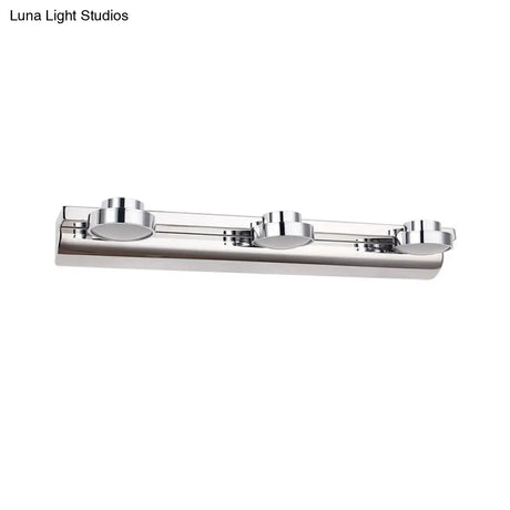 Contemporary Round Wall Lamp - Stainless Steel With 2/3 Lights And Warm/White Light Silver Finish