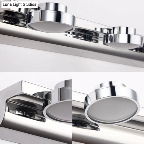 Contemporary Round Wall Lamp - Stainless Steel With 2/3 Lights And Warm/White Light Silver Finish