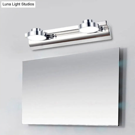 Contemporary Round Wall Lamp - Stainless Steel With 2/3 Lights And Warm/White Light Silver Finish