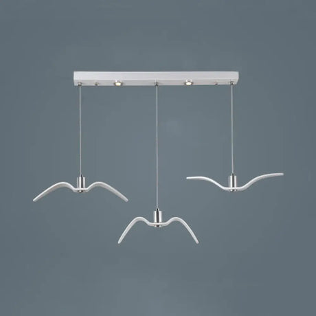 Contemporary Seagull Ceiling Light Fixture - Sleek Metal Pendant Lighting 3 / White