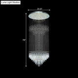 Contemporary Silver Crystal Led Cluster Pendant Light With 13 Heads And Rods