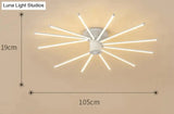 Contemporary Simple Creative Living Room Led Revolving Fireworks Ceiling White 12 Warm Light