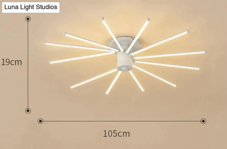 Contemporary Simple Creative Living Room Led Revolving Fireworks Ceiling White 12 Warm Light