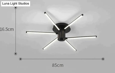 Contemporary Simple Creative Living Room Led Revolving Fireworks Ceiling Black 6 White Light