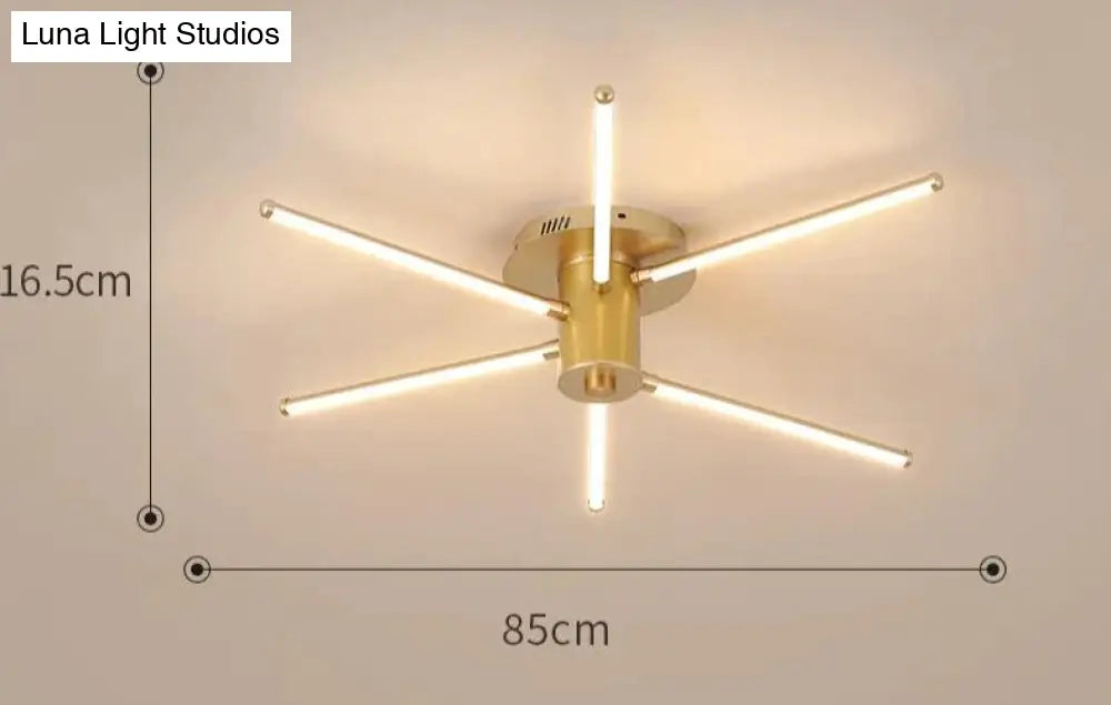 Contemporary Simple Creative Living Room Led Revolving Fireworks Ceiling Golden 6 Warm Light