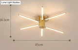 Contemporary Simple Creative Living Room Led Revolving Fireworks Ceiling Golden 6 Warm Light