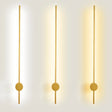 Contemporary Slim Tube Sconce Led Wall Light Fixture For Living Room - Metal Design Gold / Small