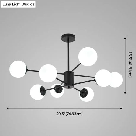 Contemporary Spherical Glass Chandelier Light For Living Room Ceiling