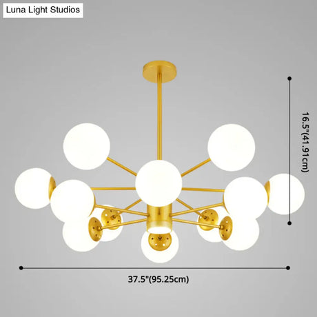 Contemporary Spherical Glass Chandelier Light For Living Room Ceiling