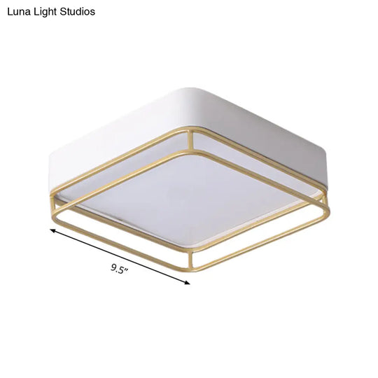 Contemporary Square Led Flush Mount Ceiling Light In Warm/White/3 Color Options
