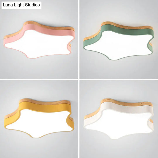 Contemporary Star-Shaped Flush Mount Acrylic Ceiling Light Fixture