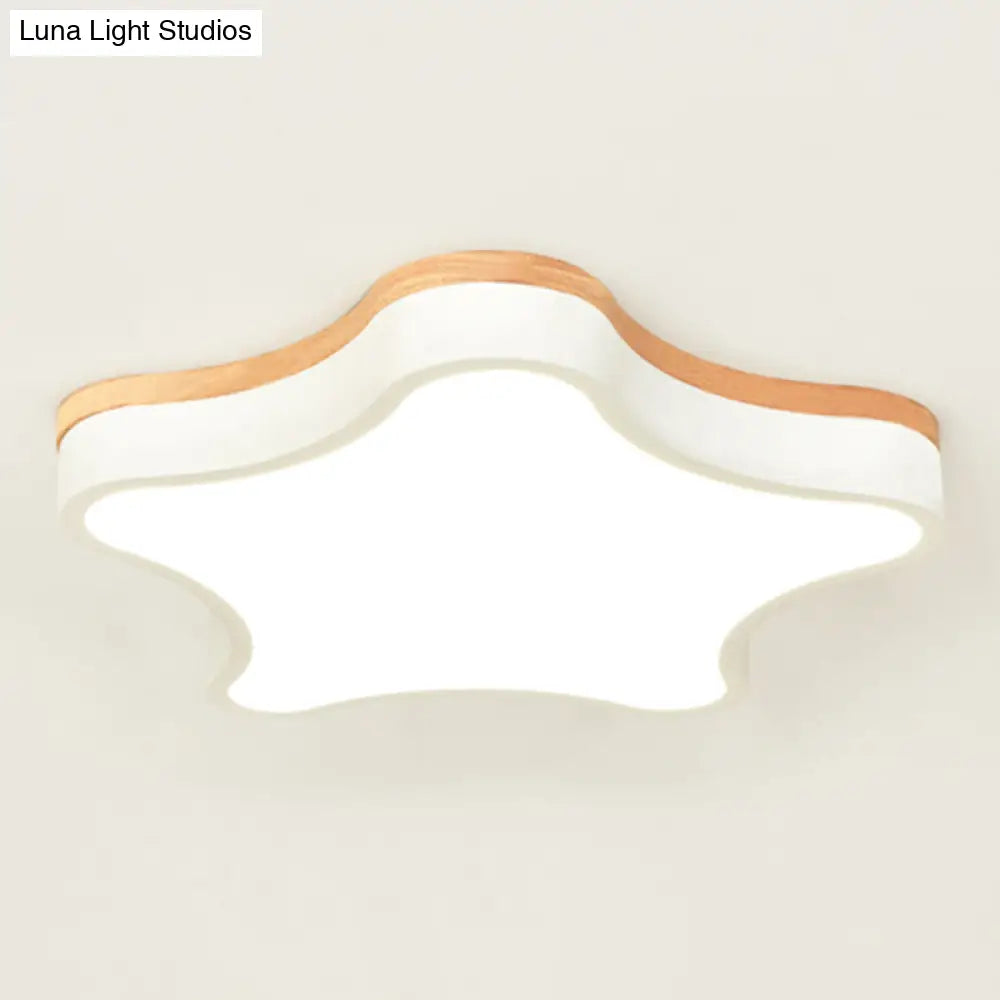 Contemporary Star-Shaped Flush Mount Acrylic Ceiling Light Fixture White / 16.5
