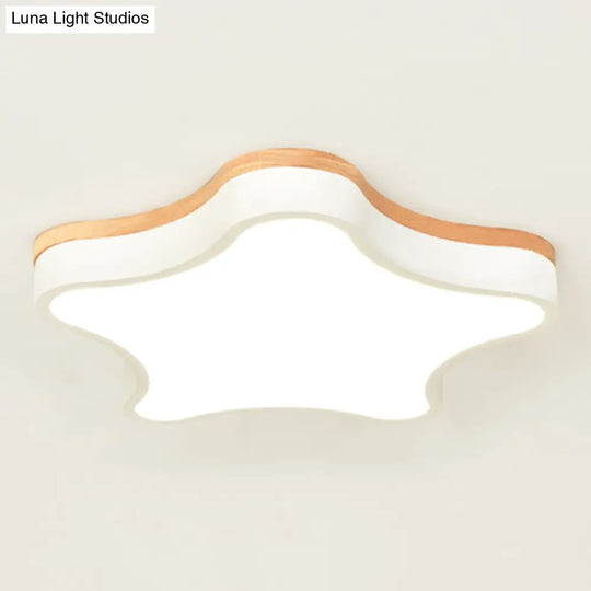 Contemporary Star-Shaped Flush Mount Acrylic Ceiling Light Fixture White / 16.5