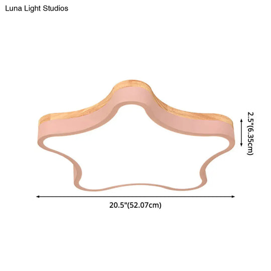 Contemporary Star-Shaped Flush Mount Acrylic Ceiling Light Fixture