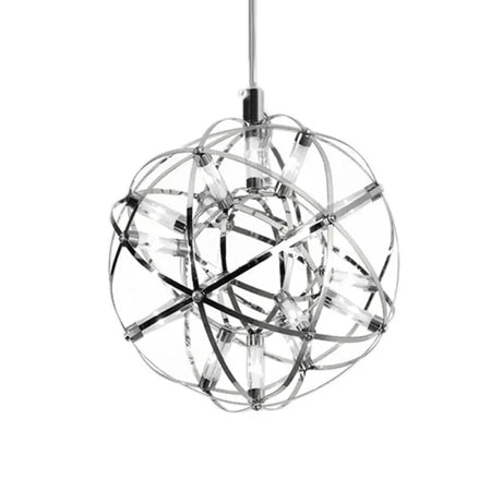 Contemporary Steel Firework Chandelier With Led Chrome Ceiling Lamp - Orbit Shade 8/12 Dia / 8