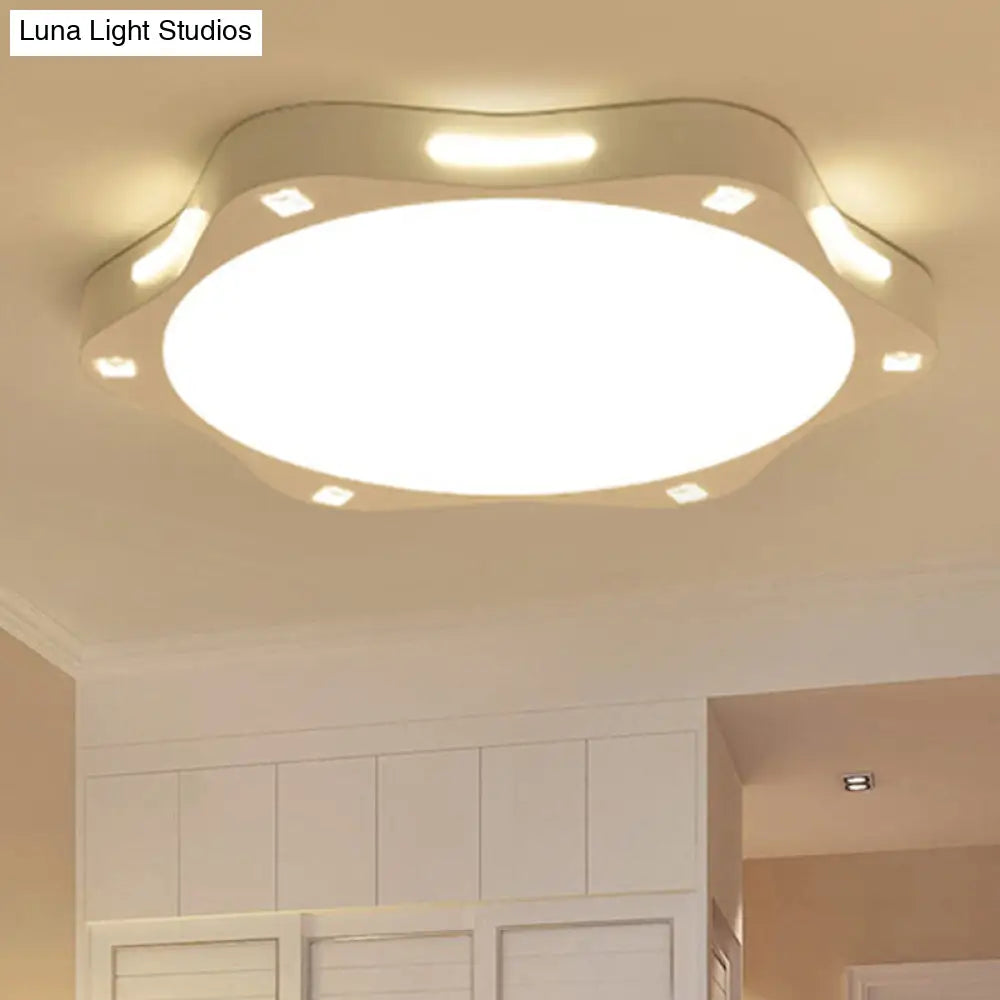 Contemporary Sun-Inspired Led Ceiling Lamp For Child Bedroom In Bright White Acrylic / 19