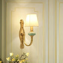 Contemporary Tapered Sconce Wall Light Fixture - Single-Bulb Gold With Arc Arm