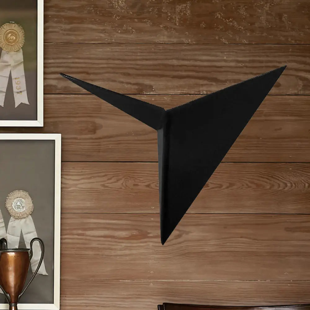 Contemporary Triangle Sheet Wall Lamp - Acrylic Black/White Led Sconce Light In Warm/White