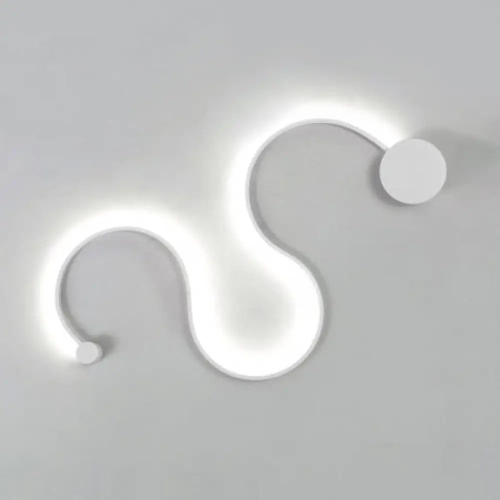 Contemporary Twist Led Wall Sconce - Black/White Warm/White Lighting White / A