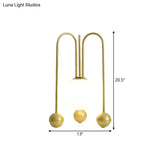 Contemporary U-Shaped Metal Table Lamp With Opal Glass Shade - Black/Gold Warm/White Light 1 Bulb