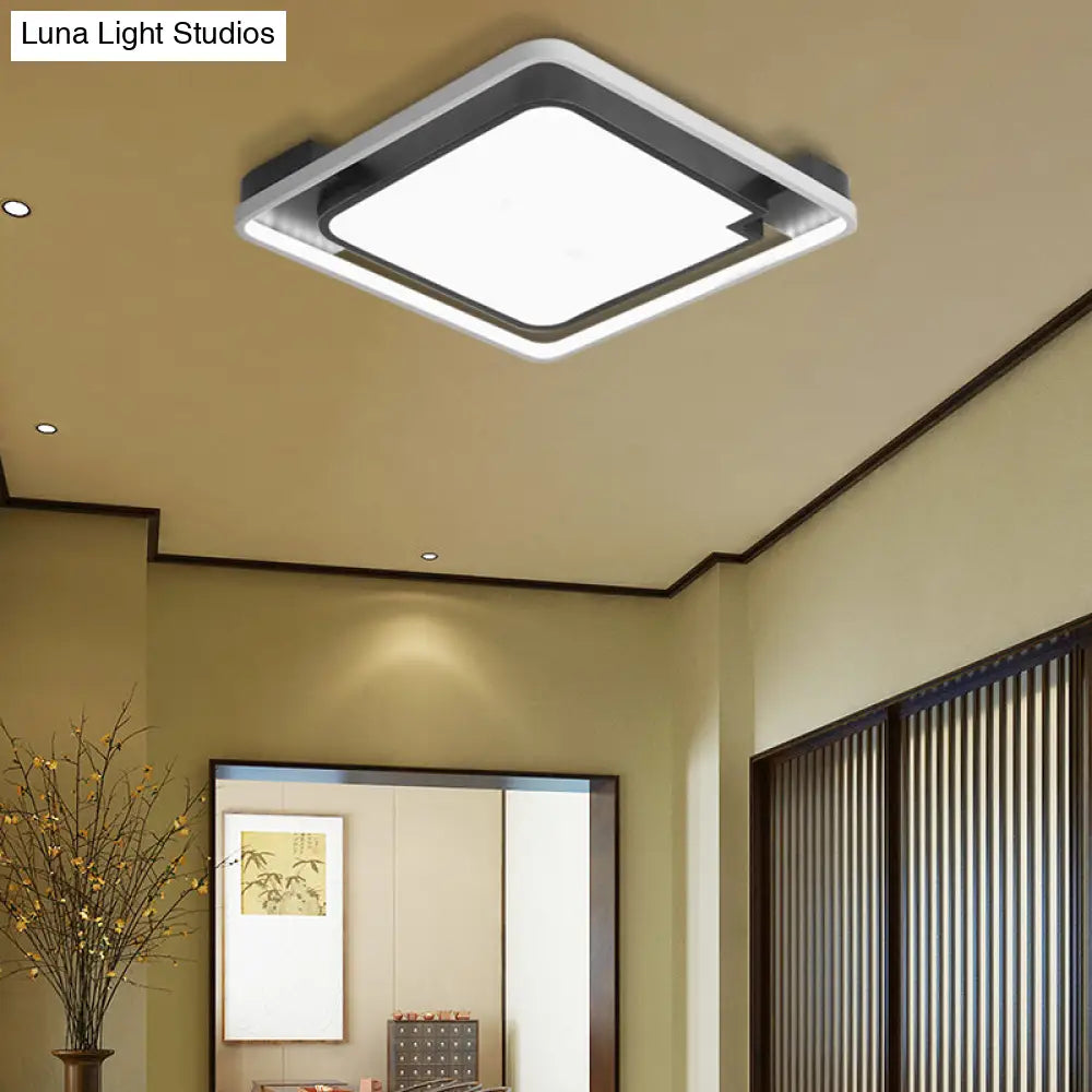 Contemporary Unique Bedroom Lighting Fixture - 16’/19.5’ 1 Head Round/Square Ceiling Light