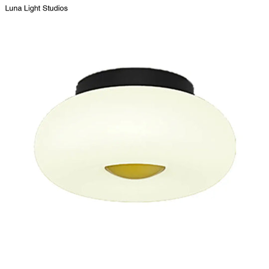 Contemporary White Circular Semi Flush Ceiling Light With 1/3/5 Heads - Acrylic Lamp For Living Room