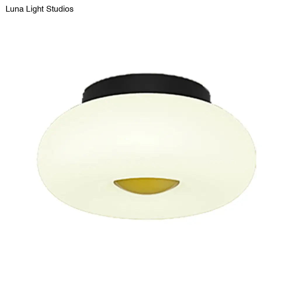 Contemporary White Circular Semi Flush Ceiling Light With 1/3/5 Heads - Acrylic Lamp For Living Room