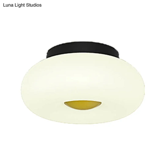 Contemporary White Circular Semi Flush Ceiling Light With 1/3/5 Heads - Acrylic Lamp For Living Room