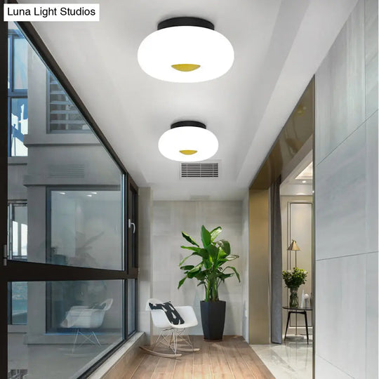 Contemporary White Circular Semi Flush Ceiling Light With 1/3/5 Heads - Acrylic Lamp For Living Room