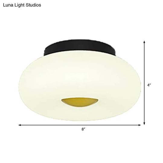 Contemporary White Circular Semi Flush Ceiling Light With 1/3/5 Heads - Acrylic Lamp For Living Room