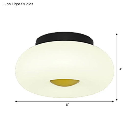 Contemporary White Circular Semi Flush Ceiling Light With 1/3/5 Heads - Acrylic Lamp For Living Room