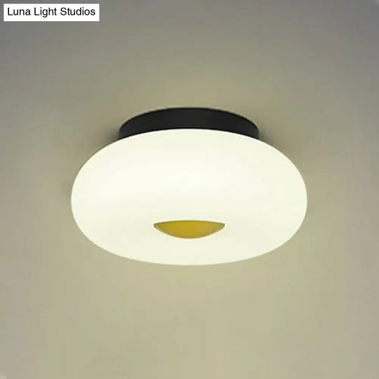 Contemporary White Circular Semi Flush Ceiling Light With 1/3/5 Heads - Acrylic Lamp For Living Room