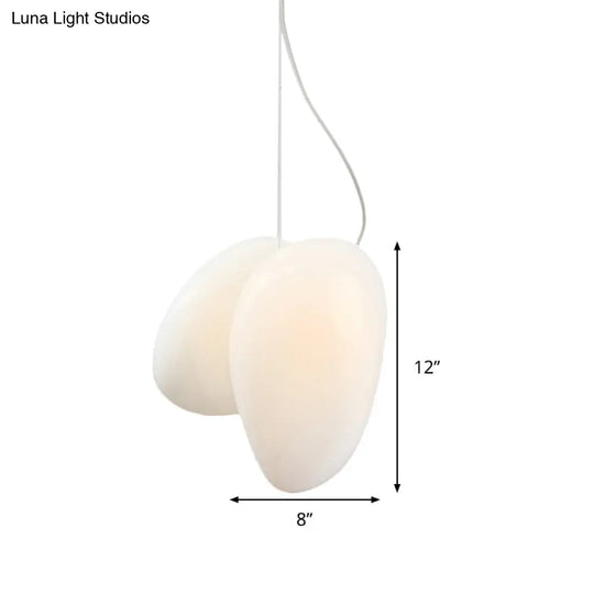 Contemporary White Glass Pendant Lamp - Hanging Ceiling Light For Dining Room