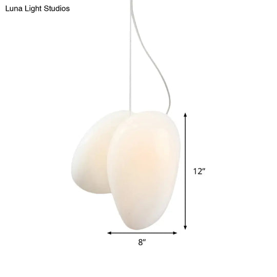 Contemporary White Glass Pendant Light For Dining Room Ceiling