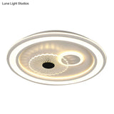 Contemporary White Led Flushmount For Bedroom With Acrylic Shade
