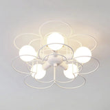 Contemporary White Wire Frame Ceiling Mount Light - Perfect For Living Rooms / A